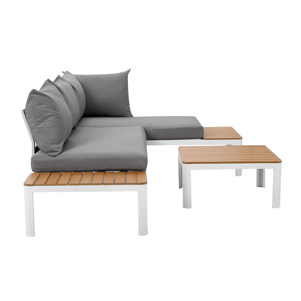 Armadale Deluxe 4 Seater Sofa Set with Table - White