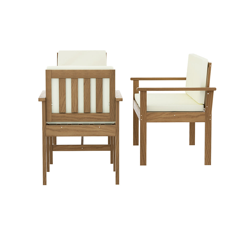 Brighton 4-Seater Acacia Wood Lounge Setting Table Chairs