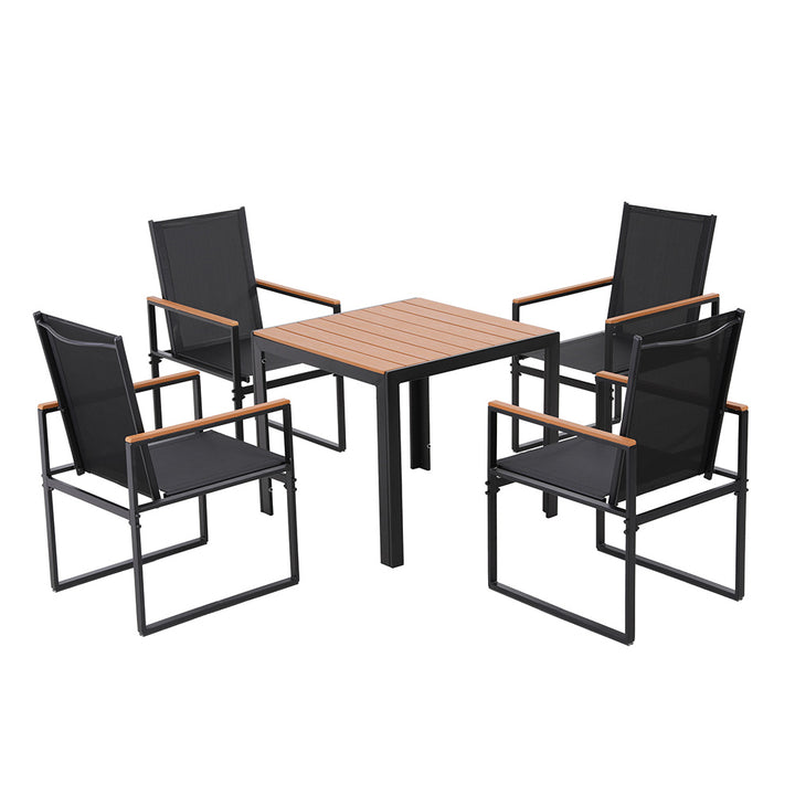 Gardeon 5PCS Outdoor Dining Set Table and Chairs Patio Garden Furniture Bistro Set