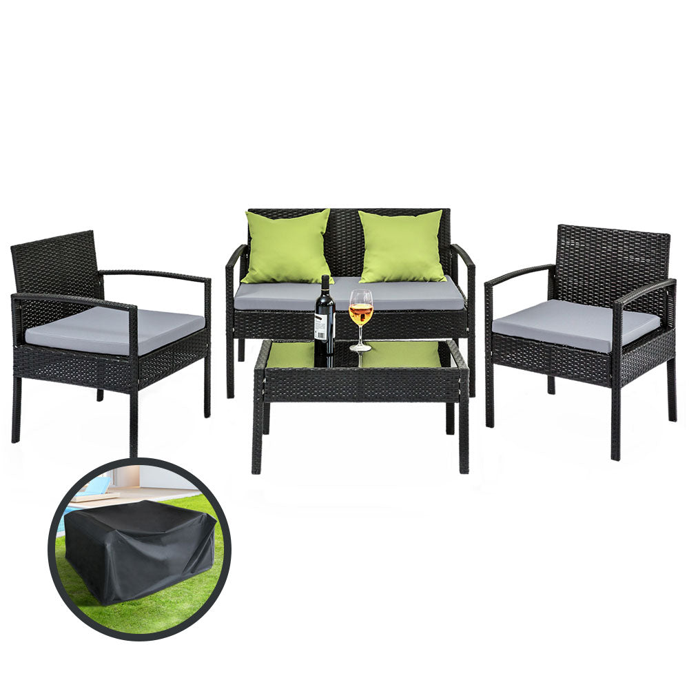 Prahran Outdoor Furniture 4 Seater Lounge Setting