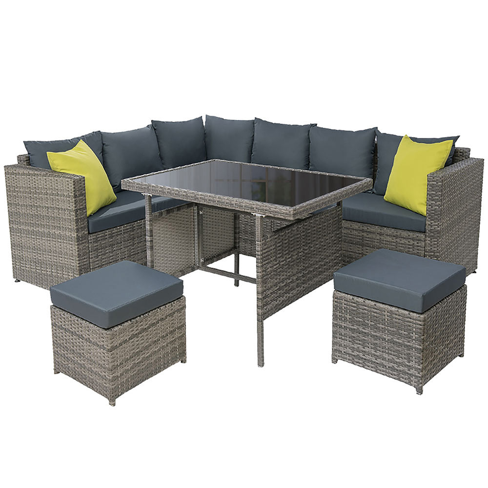 Toorak Deluxe 9 Seater Outdoor Dining Set - Grey
