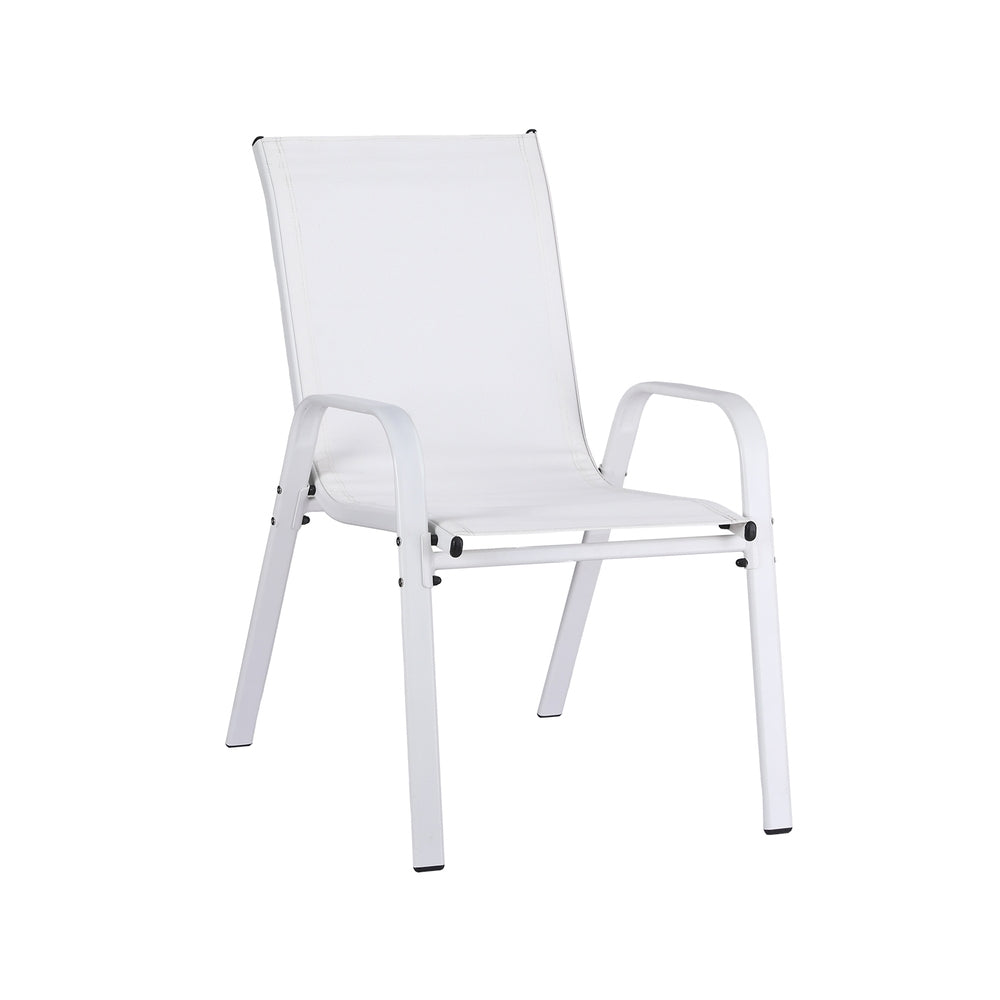 Gardeon 6PC Outdoor Dining Chairs Stackable Lounge Chair Patio Furniture White