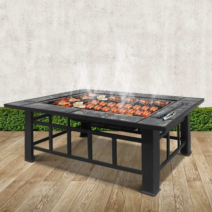 Brunswick 3 in 1 Fire Pit BBQ Grill Ice Bucket Table