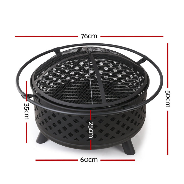 Fitzroy Portable 30" BBQ Charcoal Grill Fire Pit