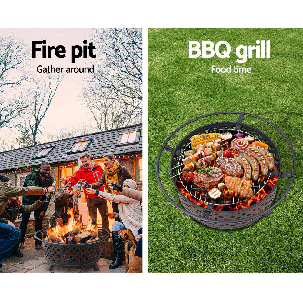 Fitzroy Portable 30" BBQ Charcoal Grill Fire Pit