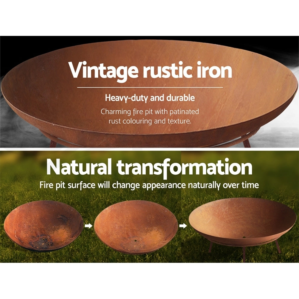 Brunswick 60cm Rustic Iron Fire Pit