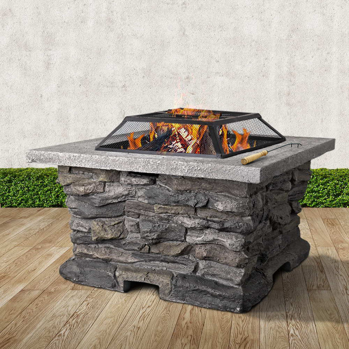 Fitzroy Stone Base Outdoor Patio Heater Fire Pit Table