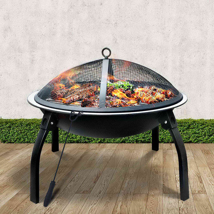 Coolaroo Portable 30" Fire Pit, BBQ, Charcoal, Grill Smoker