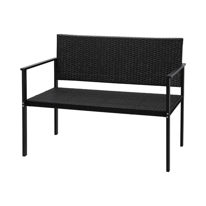 Armadale Outdoor Wicker Bench Seat - Black