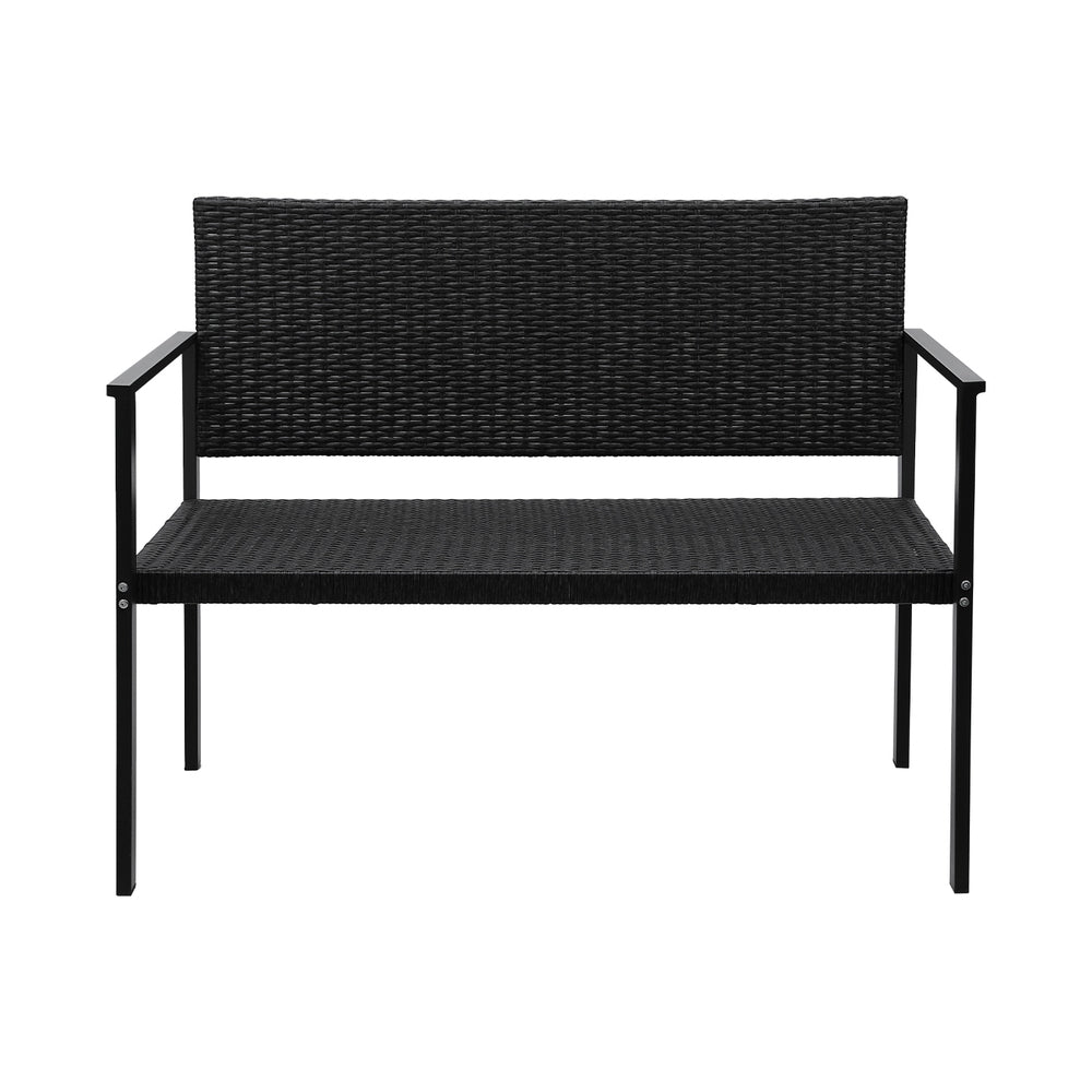 Armadale Outdoor Wicker Bench Seat - Black