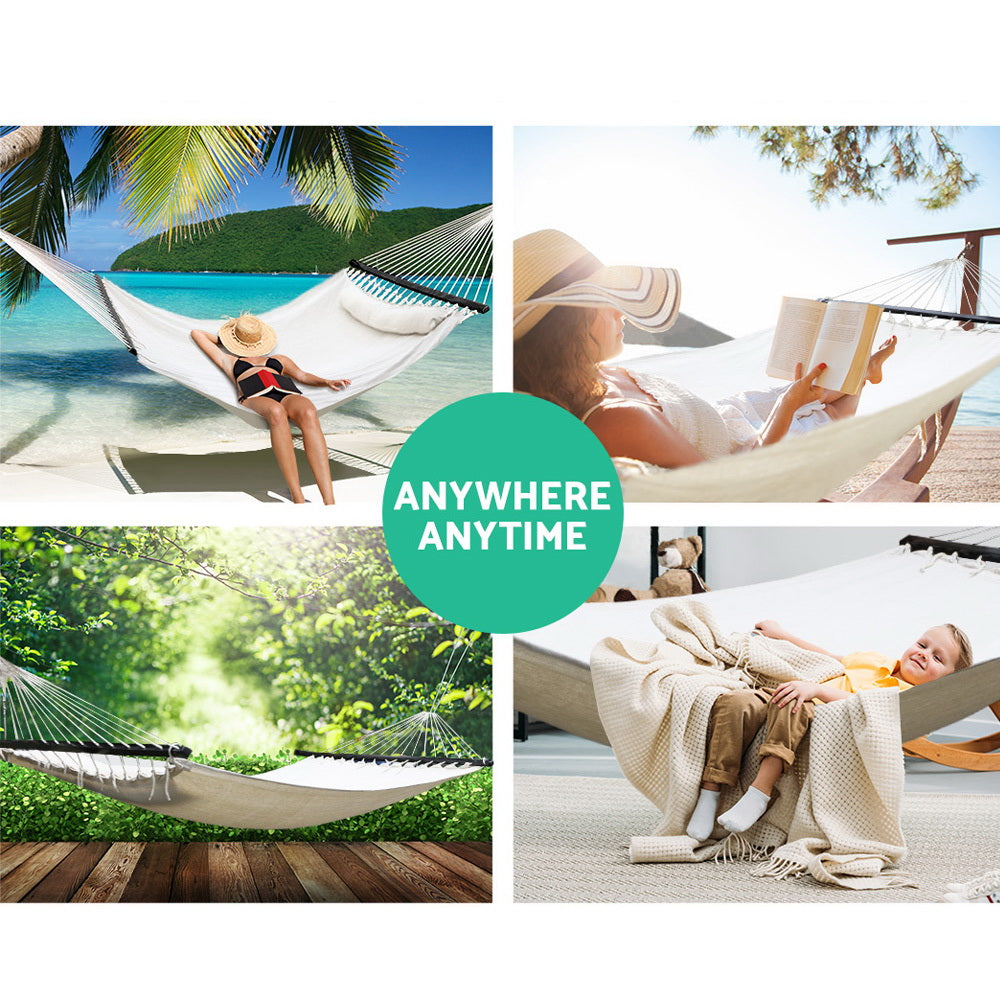 St. Kilda Beach Swing Double Hammock Bed Cream