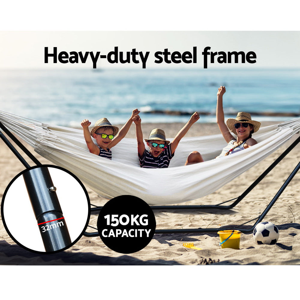 St. Kilda Beach Hammock Bed with Steel Frame Stand - Carry Bag
