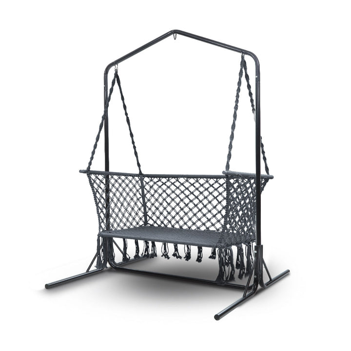 Albert Park Outdoor Swing Hammock Chair with Stand - Grey