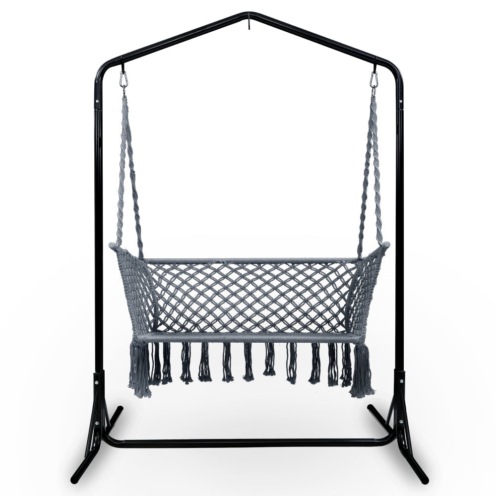 Albert Park Outdoor Swing Hammock Chair with Stand - Grey