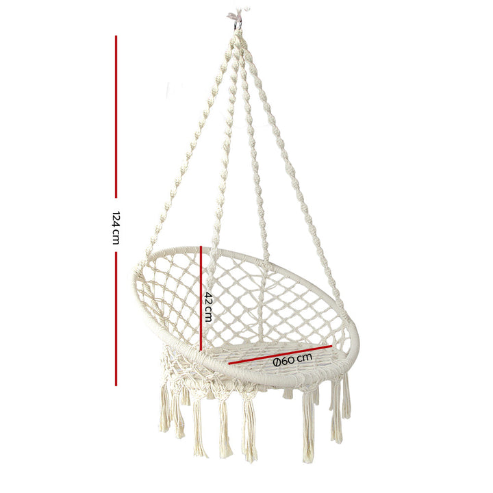 South Yarra Boho Hammock Swing Chair - Cream