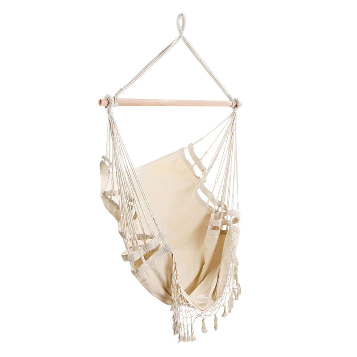 South Yarra Hammock Swing Chair with Tassels - Cream