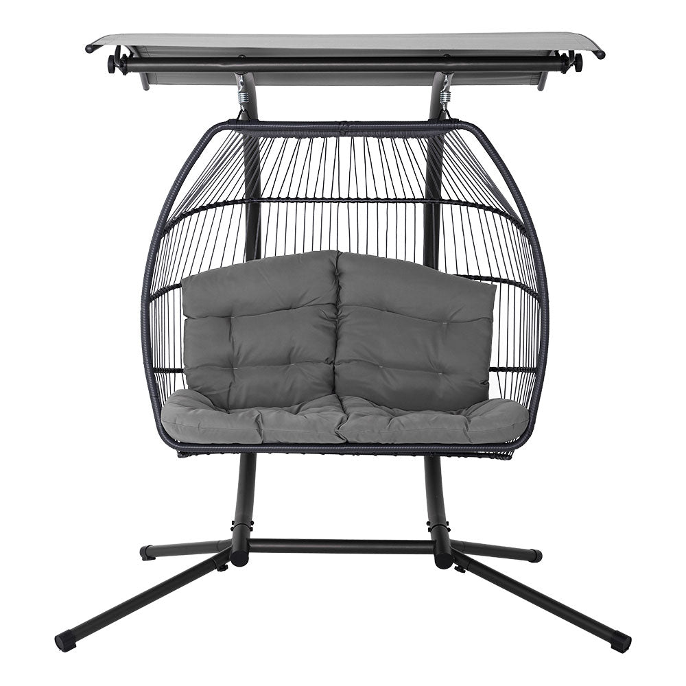 Armadale Luxury 2 Person Swing Egg Chair with Adjustable Canopy