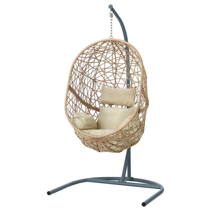 Sorrento Premium Swing Egg Chair With Stand - Cream
