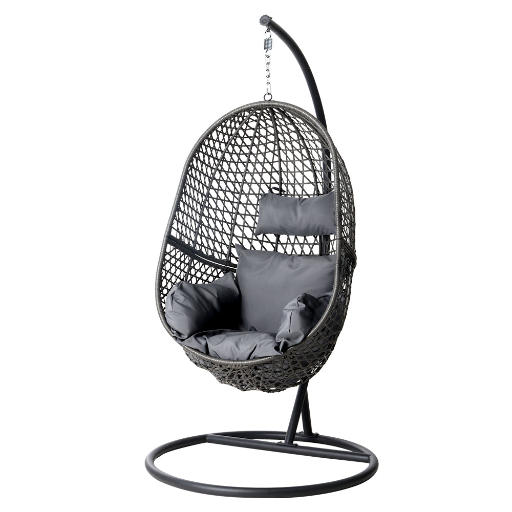 Sorrento Premium Swing Chair Egg With Stand - Black