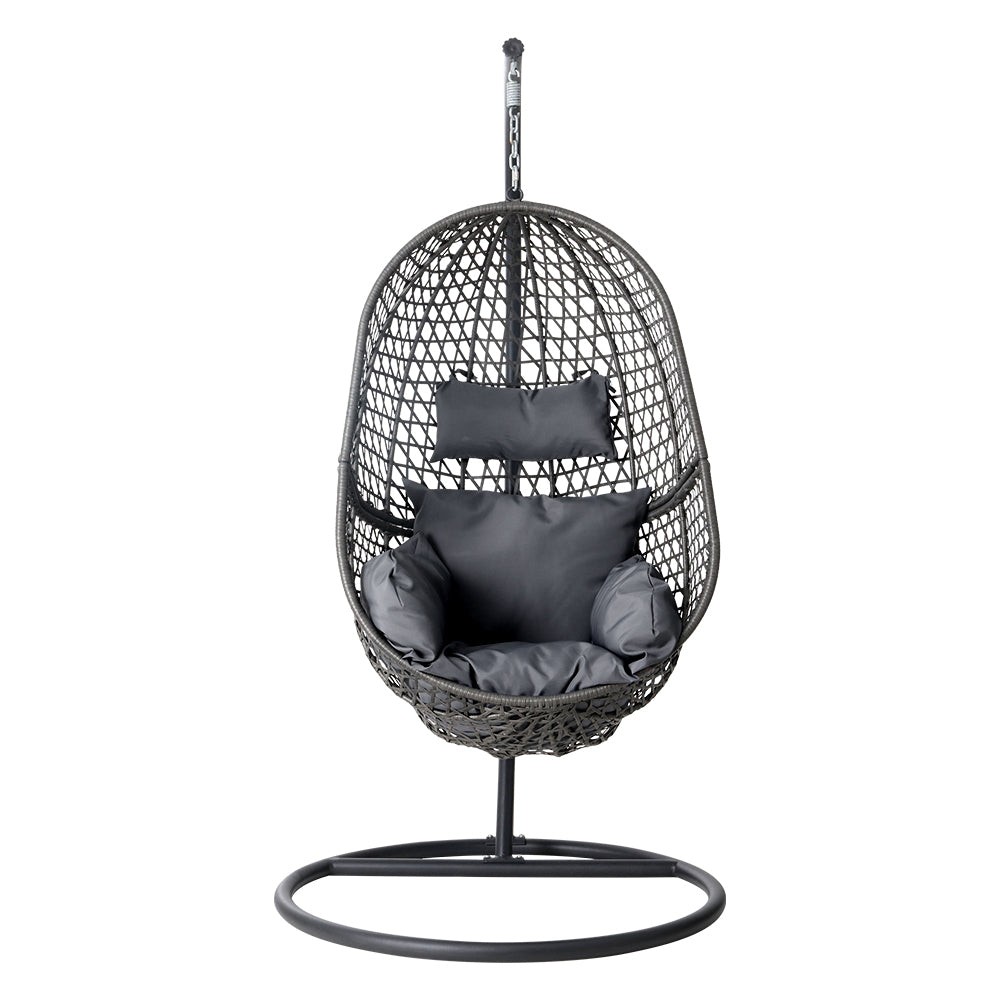 Sorrento Premium Swing Chair Egg With Stand - Black