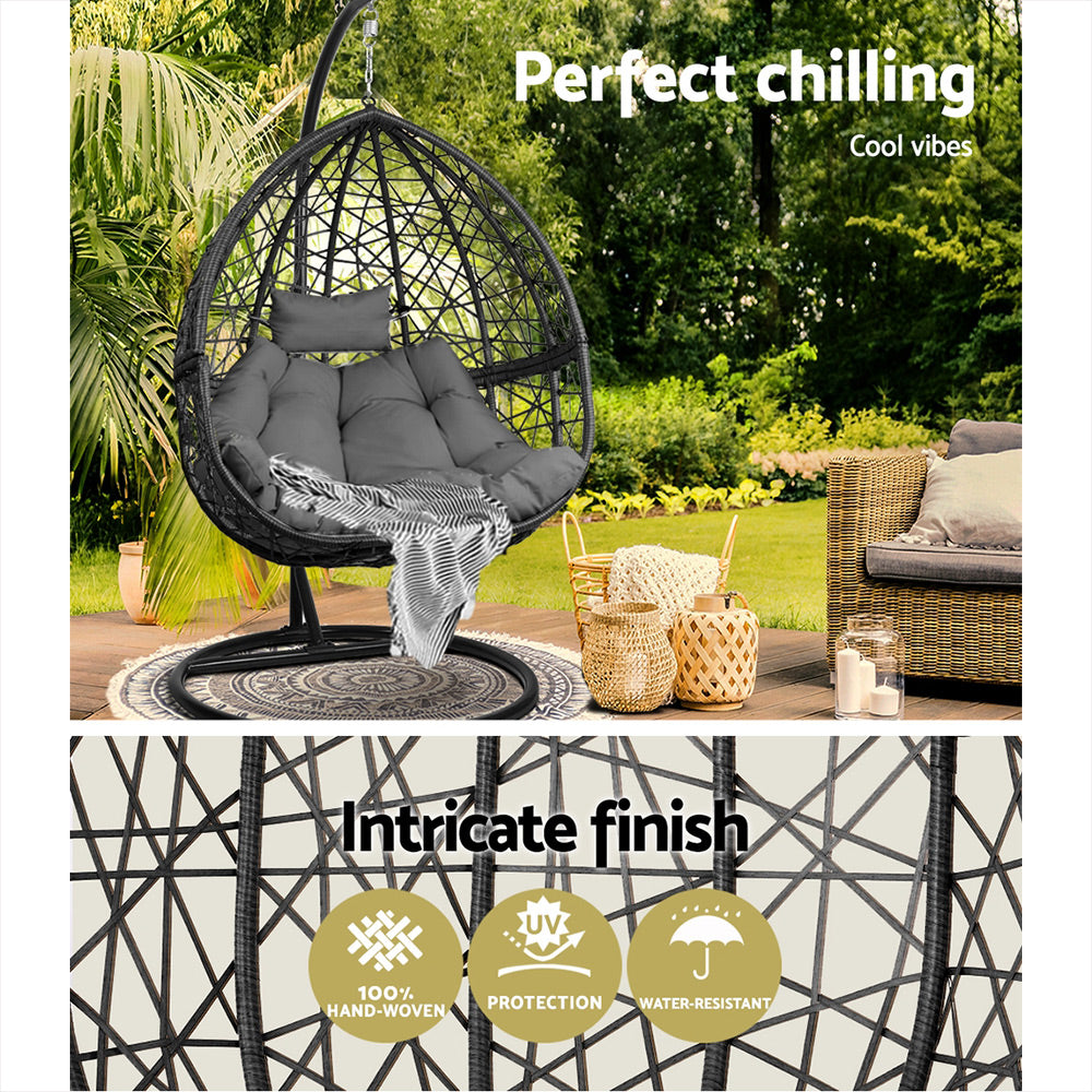 Portsea Premium Hanging Swing Chair - Black