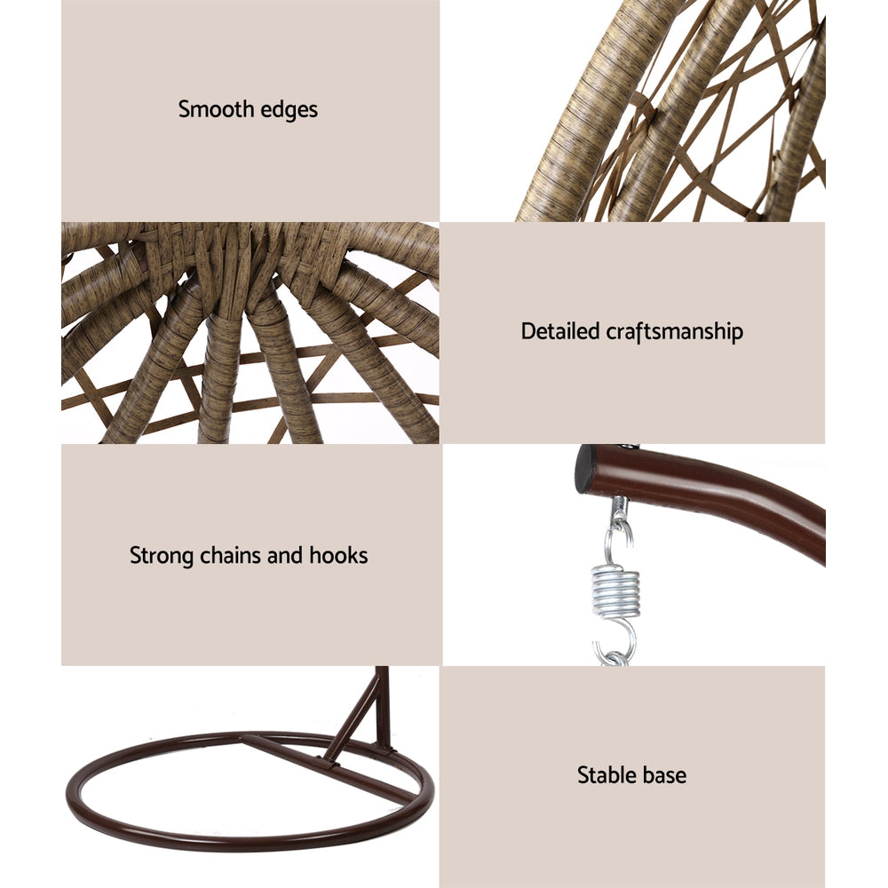 Portsea Premium Outdoor Hanging Swing Chair - Brown