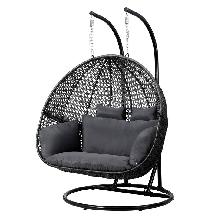 Sorrento Premium 2 Person Egg Swing Chair - Grey