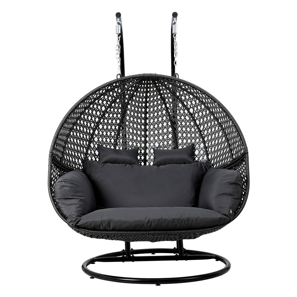 Sorrento Premium 2 Person Egg Swing Chair - Grey