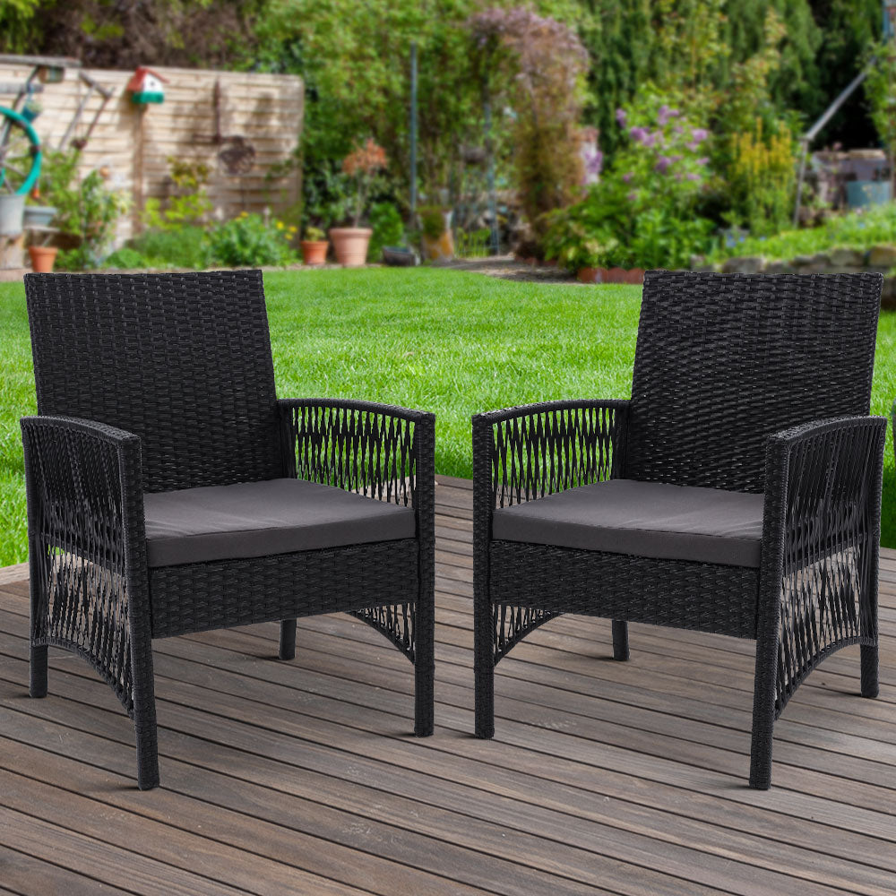 Armadale Luxury Set of 2 Bistro Chairs - Black