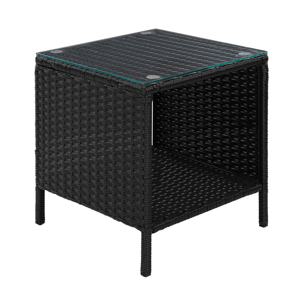 Armadale Wicker Side Table - Black