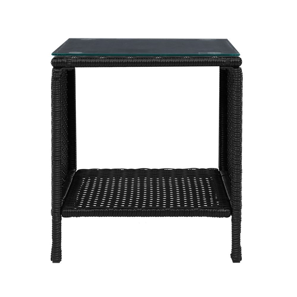 Armadale Wicker Side Table - Black