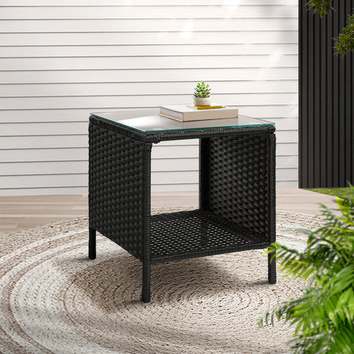 Armadale Wicker Side Table - Black