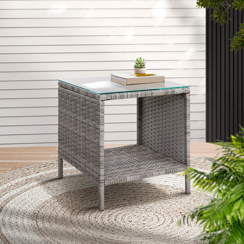 Armadale Wicker Side Table - Grey
