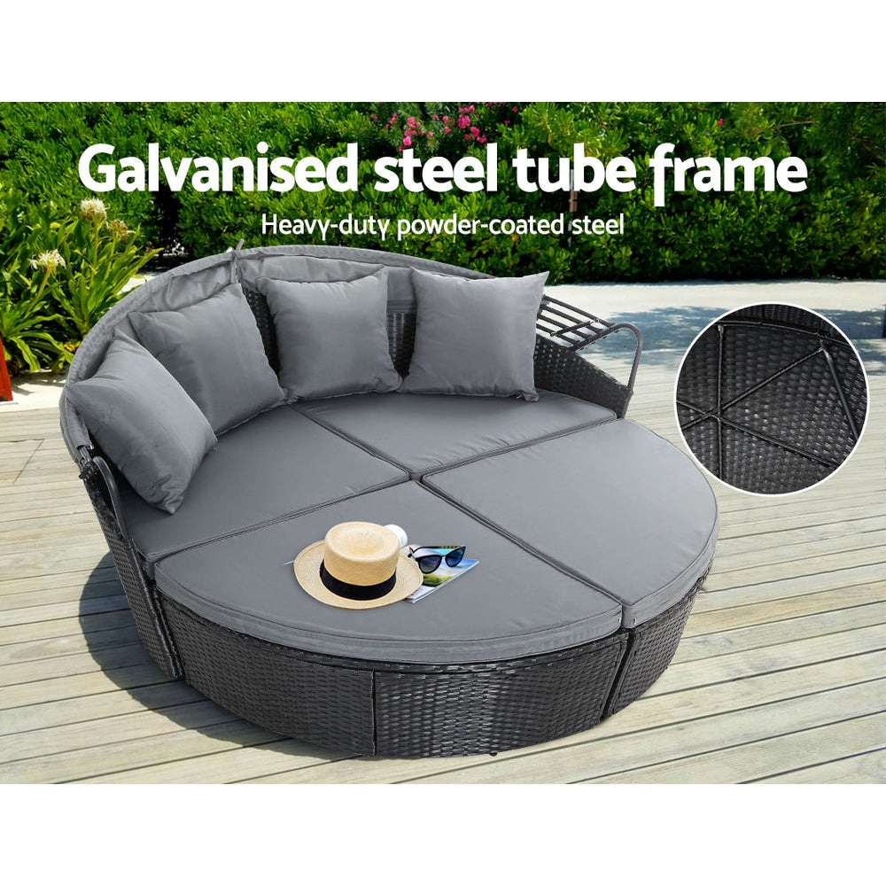 Portsea Luxury Outdoor Day Bed - Black
