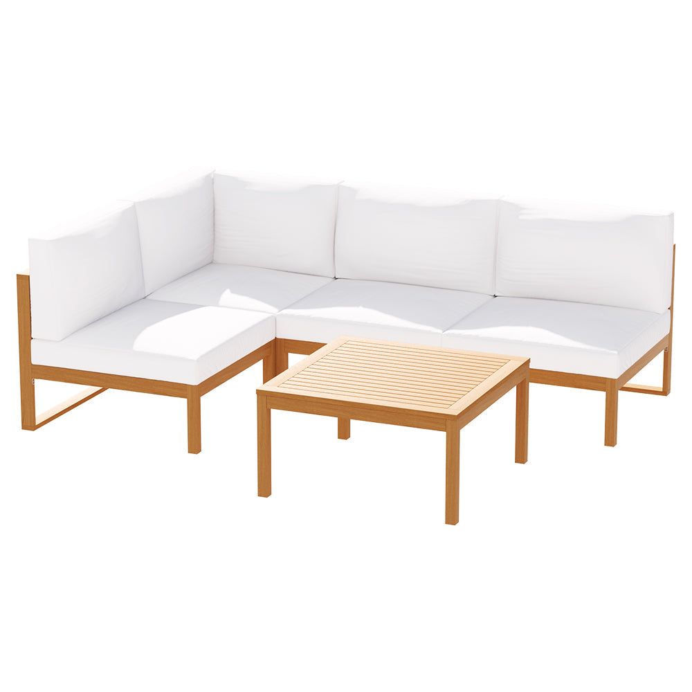 Portsea 5 Piece Acacia Wood Outdoor Sofa Set