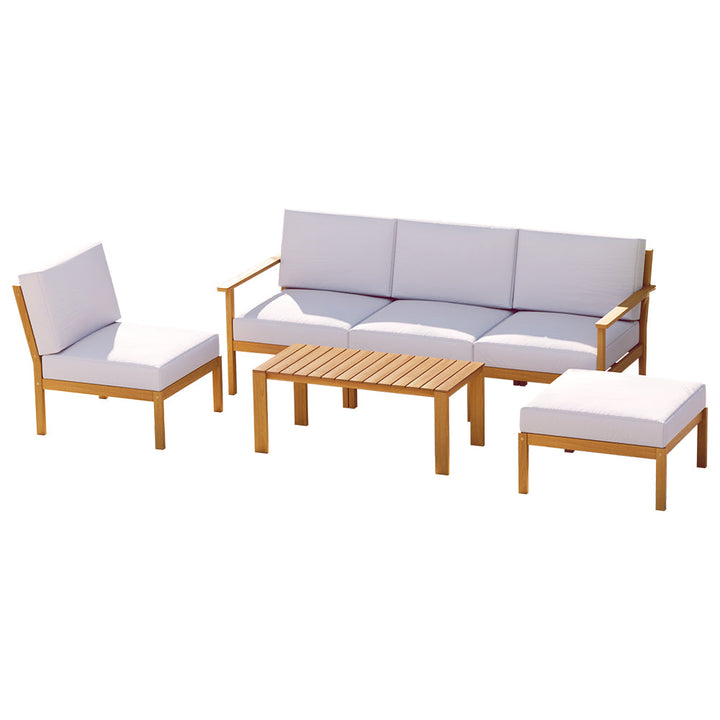 Portsea 6 Piece Acacia wood Outdoor Sofa Set