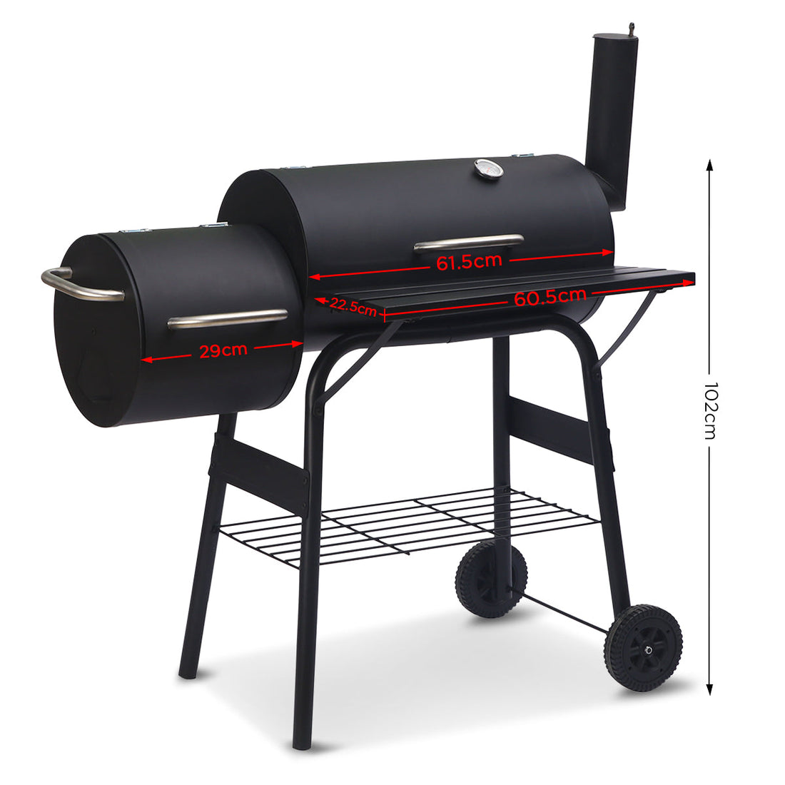 Coolaroo 2-in-1 Outdoor Barbecue Grill & Offset Smoker