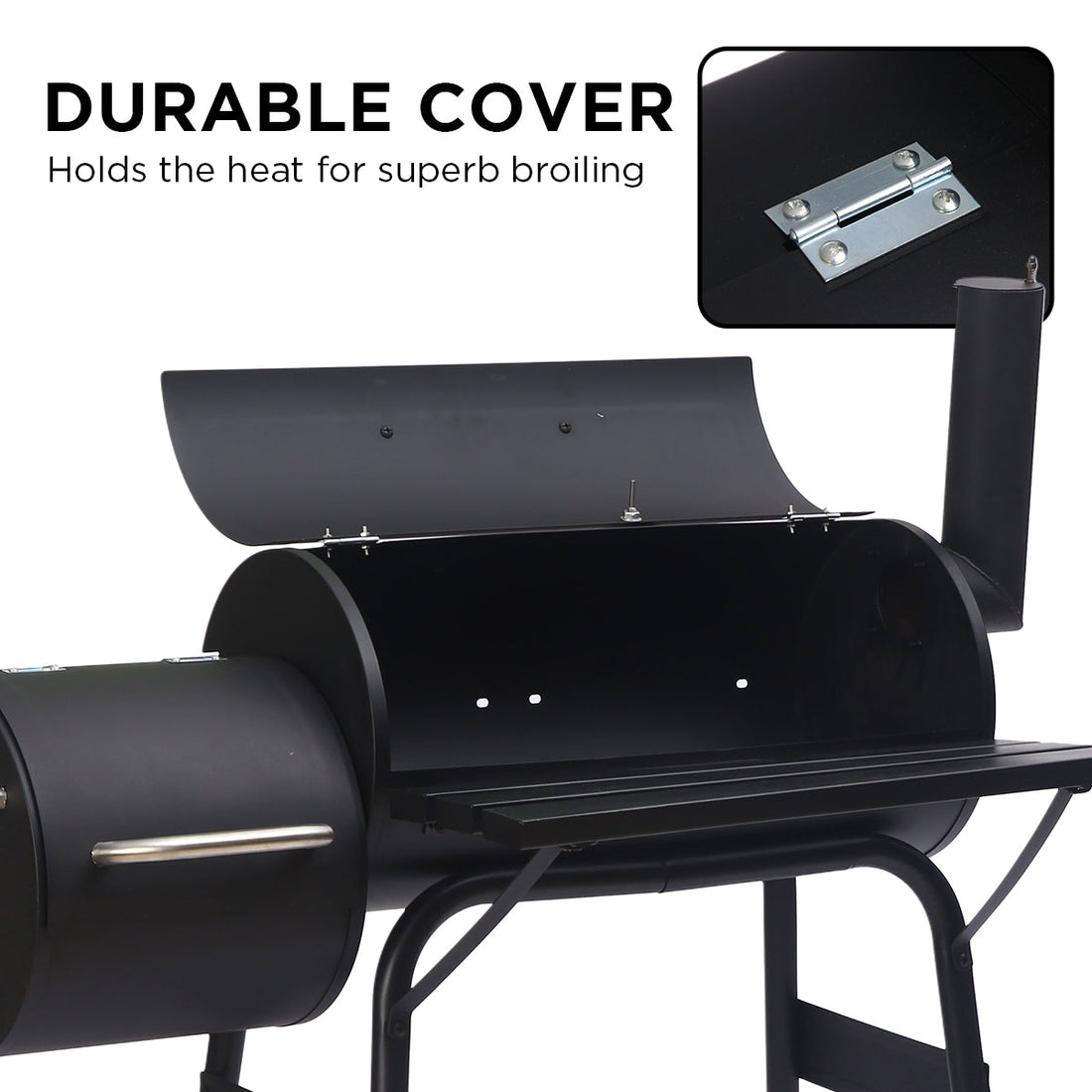 Coolaroo 2-in-1 Outdoor Barbecue Grill & Offset Smoker