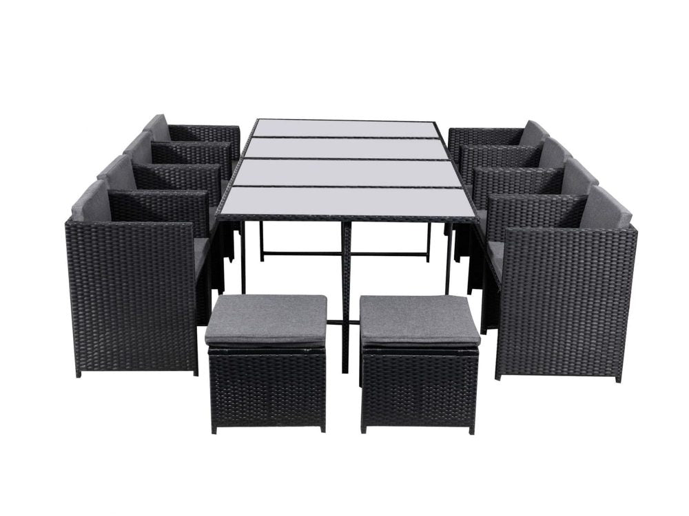 Sorrento Premium 13 Piece Outdoor Dining Set - Black