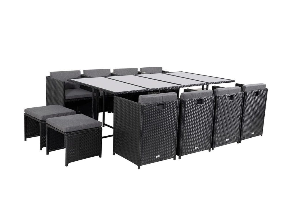 Sorrento Premium 13 Piece Outdoor Dining Set - Black