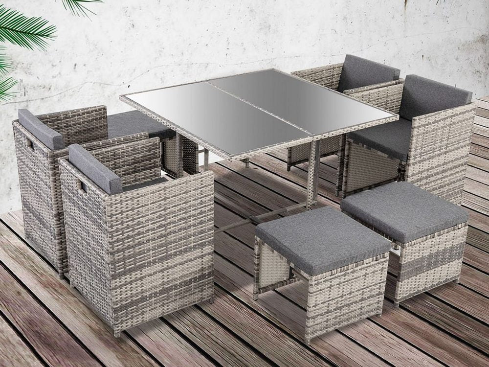 Armadale 8 Seater Outdoor Dining Set – Grey