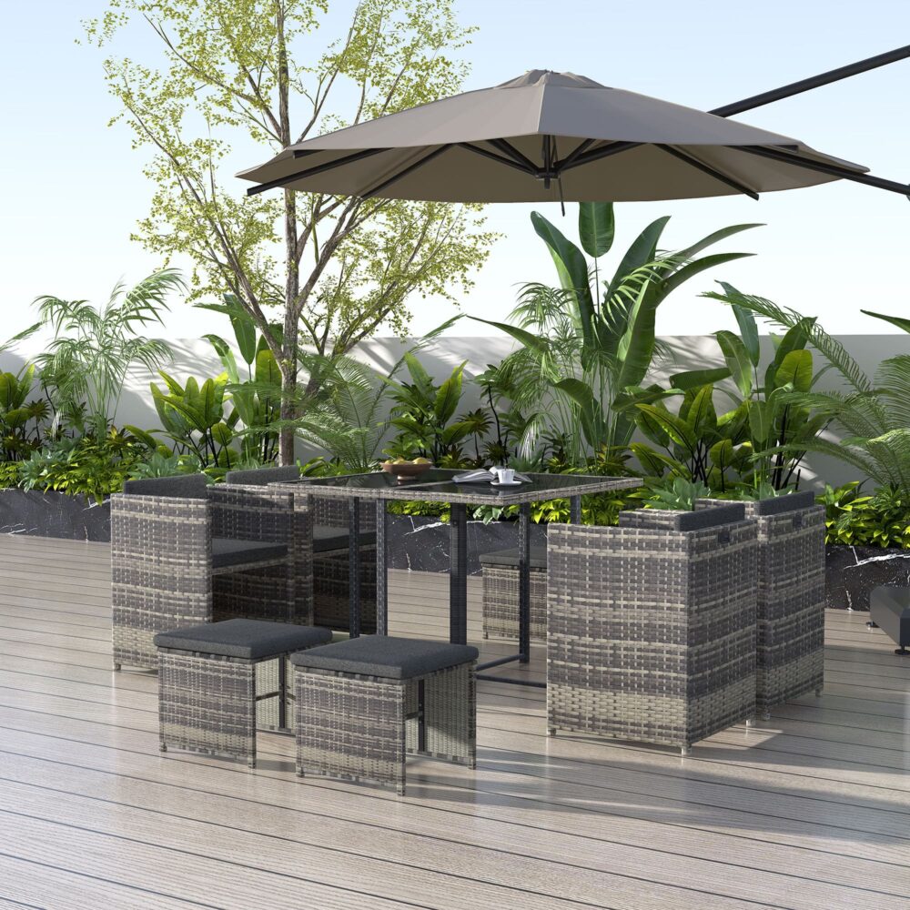Armadale 8 Seater Outdoor Dining Set – Grey