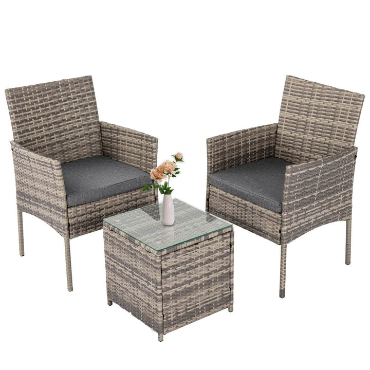 Prahran Luxury 2 Seater Furniture Chat Set - Mixed Grey