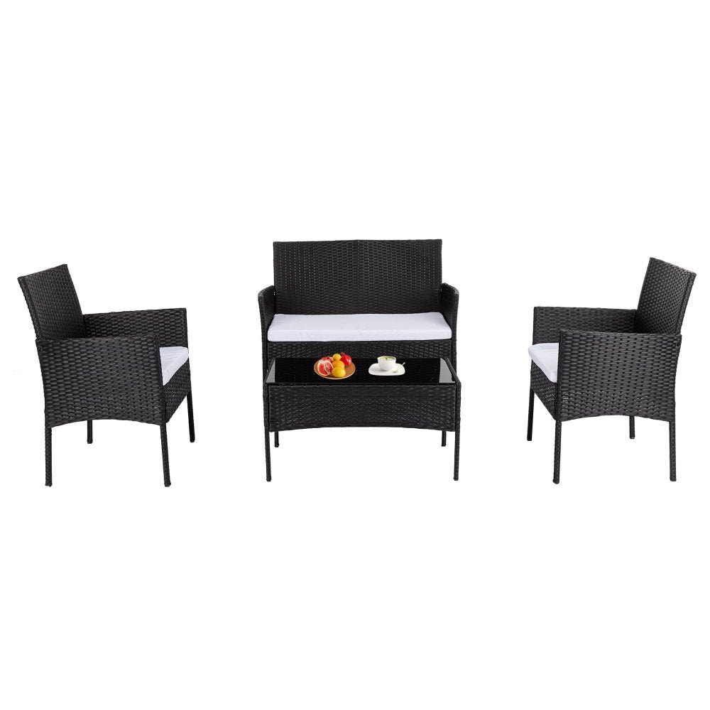 Prahran 4 Seater Wicker Outdoor Lounge Sofa Set