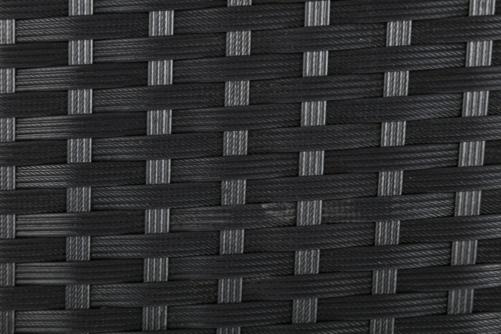 Prahran Minimalist Black Wicker 6 Seater Dining Set