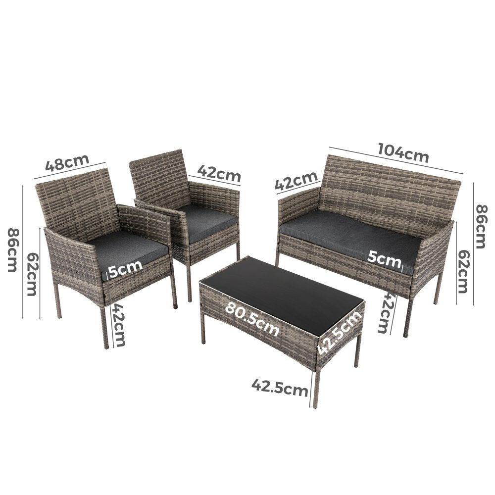 Malvern 4 Seater Outdoor Lounge Set