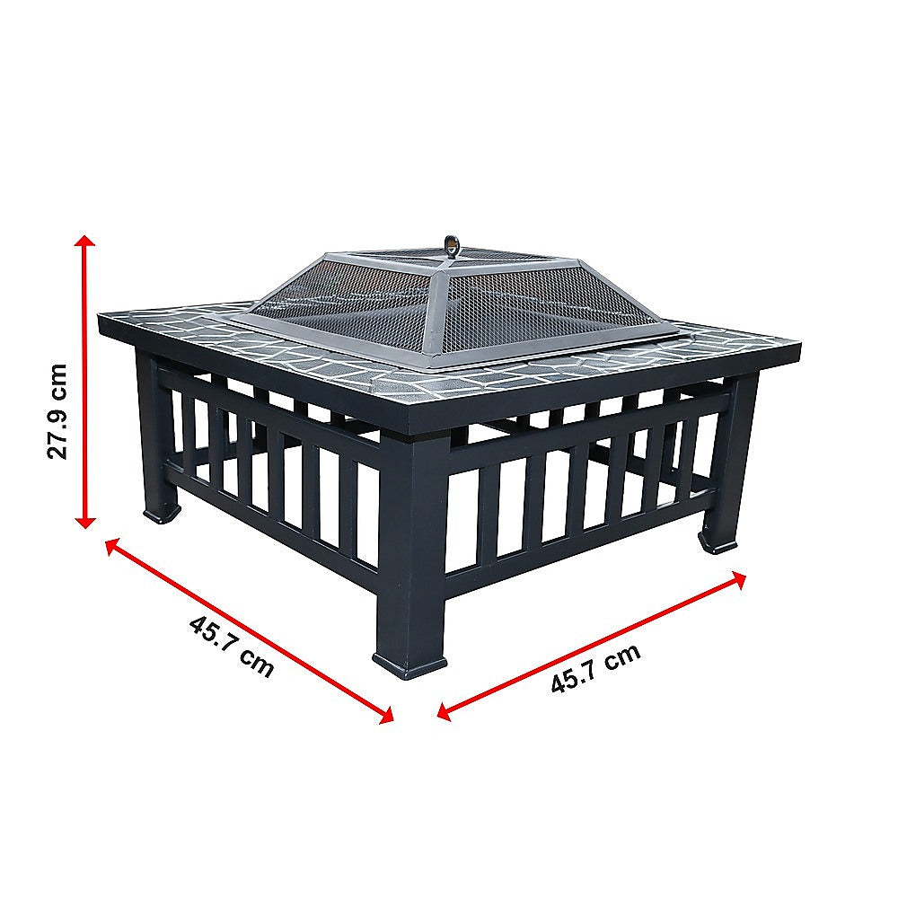 Brunswick 18" Square Metal Fire Pit Outdoor Heater