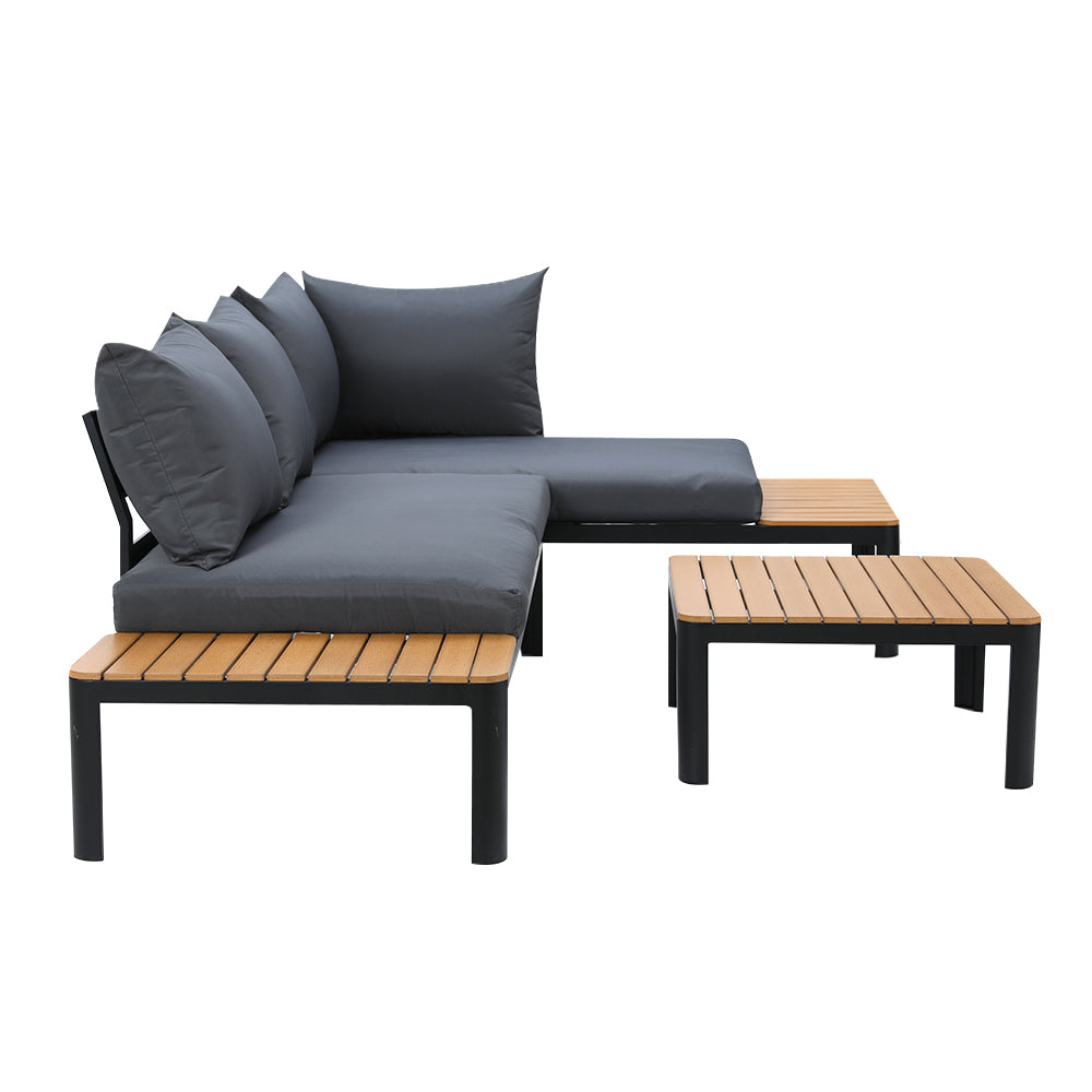 Armadale Deluxe 4 Seater Sofa Set with Table - Black