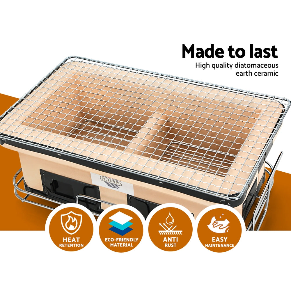 Fitzroy Ceramic Hibachi Japanese Tabletop Charcoal Barbecue