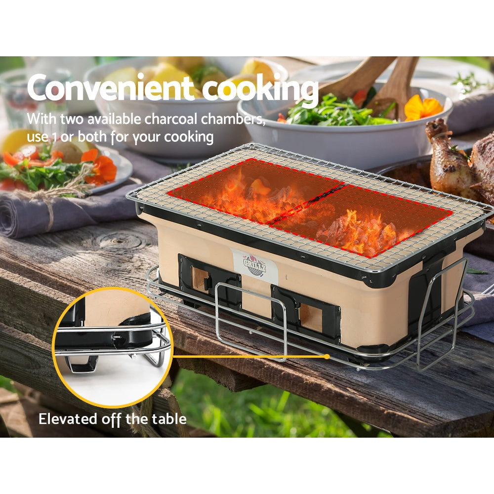 Fitzroy Ceramic Hibachi Japanese Tabletop Charcoal Barbecue